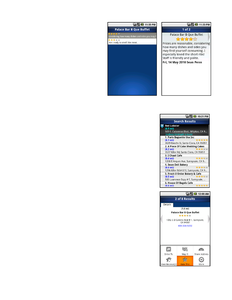Submit your own rating, For more information | Telenav for Sprint Supported Devices: v5.8 for Android devices User Manual | Page 46 / 71