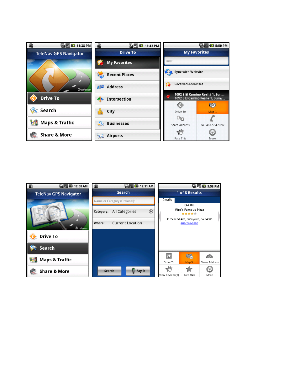 Telenav for Sprint Supported Devices: v5.8 for Android devices User Manual | Page 48 / 71
