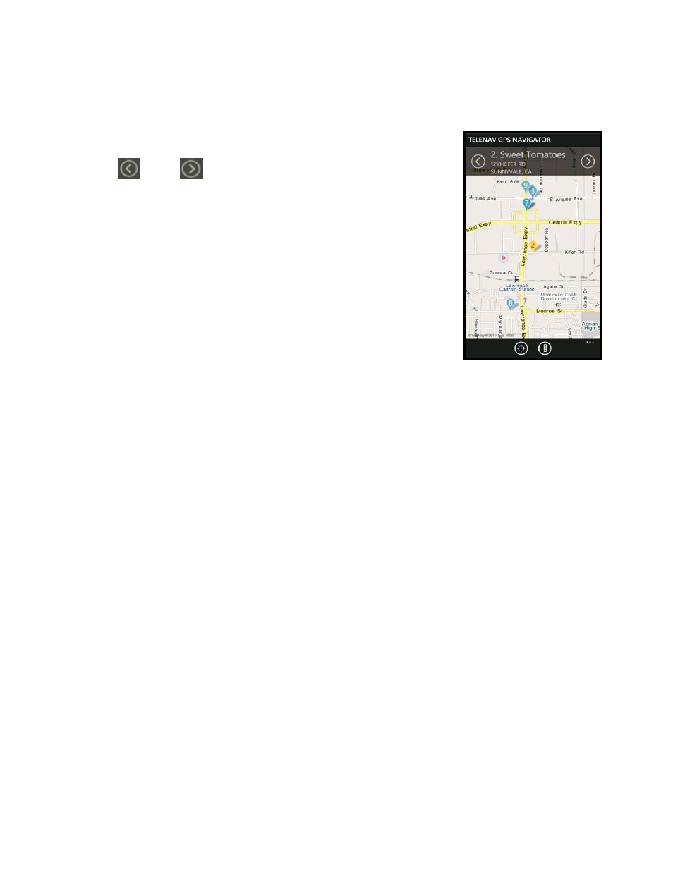 Map results | Telenav for T-Mobile Supported Devices: v5.8 for Windows Phone 7 devices User Manual | Page 38 / 66