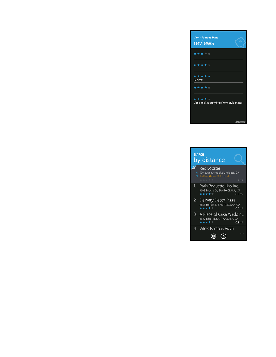 Submit your own rating, For more | Telenav for T-Mobile Supported Devices: v5.8 for Windows Phone 7 devices User Manual | Page 41 / 66