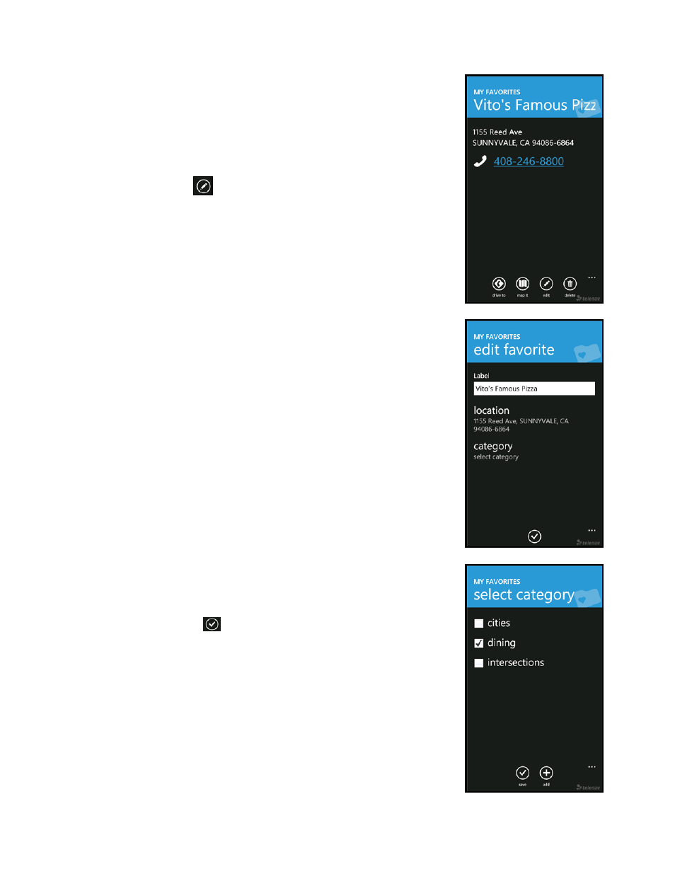 Category | Telenav for T-Mobile Supported Devices: v5.8 for Windows Phone 7 devices User Manual | Page 49 / 66