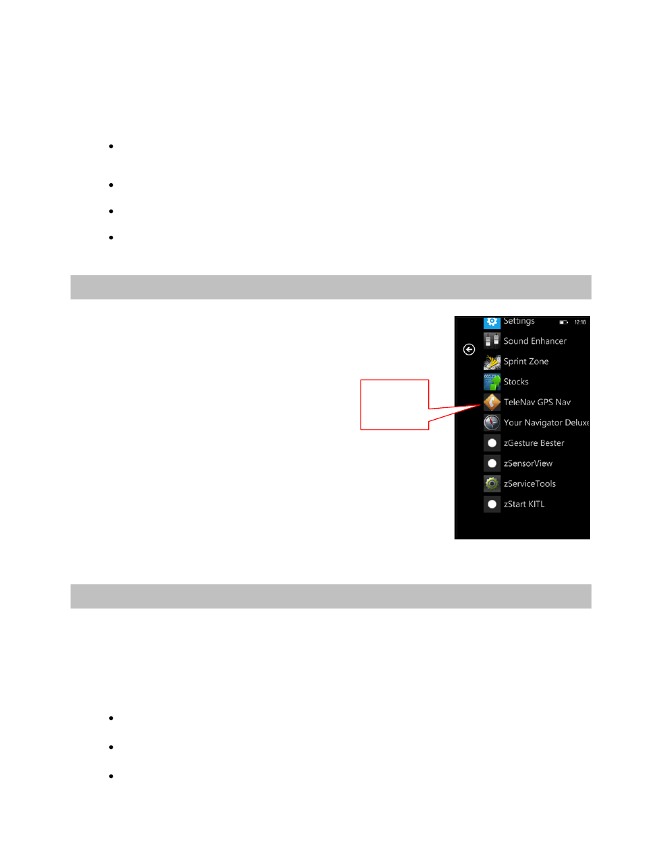 Tips on using gps, Launching telenav gps navigator, Telenav gps navigator menu overview | Main menu | Telenav for T-Mobile Supported Devices: v5.8 for Windows Phone 7 devices User Manual | Page 9 / 66