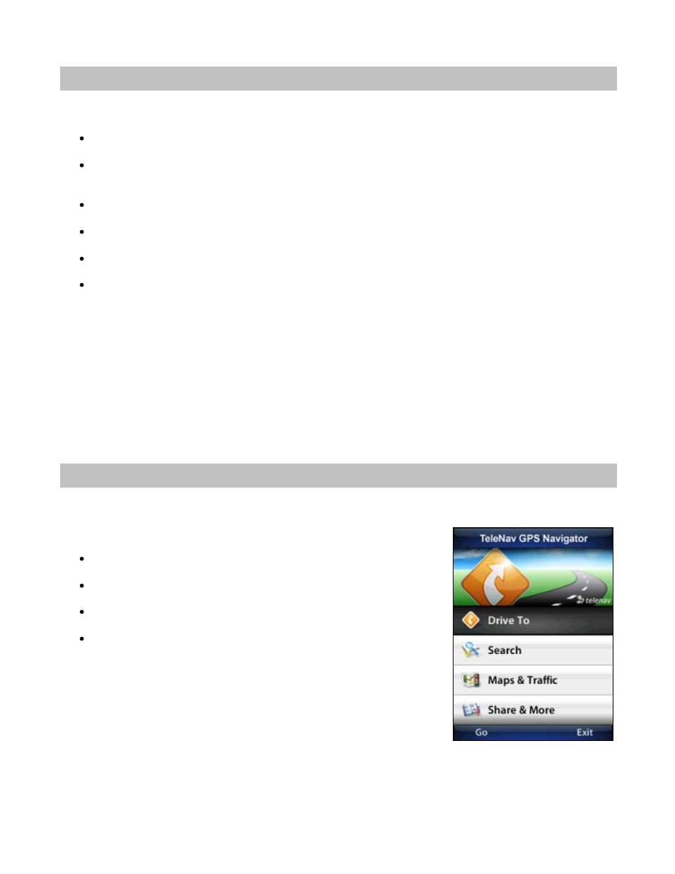 Using telenav gps navigator, Telenav gps navigator menu overview | Telenav for T-Mobile Supported Devices: v5.76 for J2ME devices User Manual | Page 11 / 71