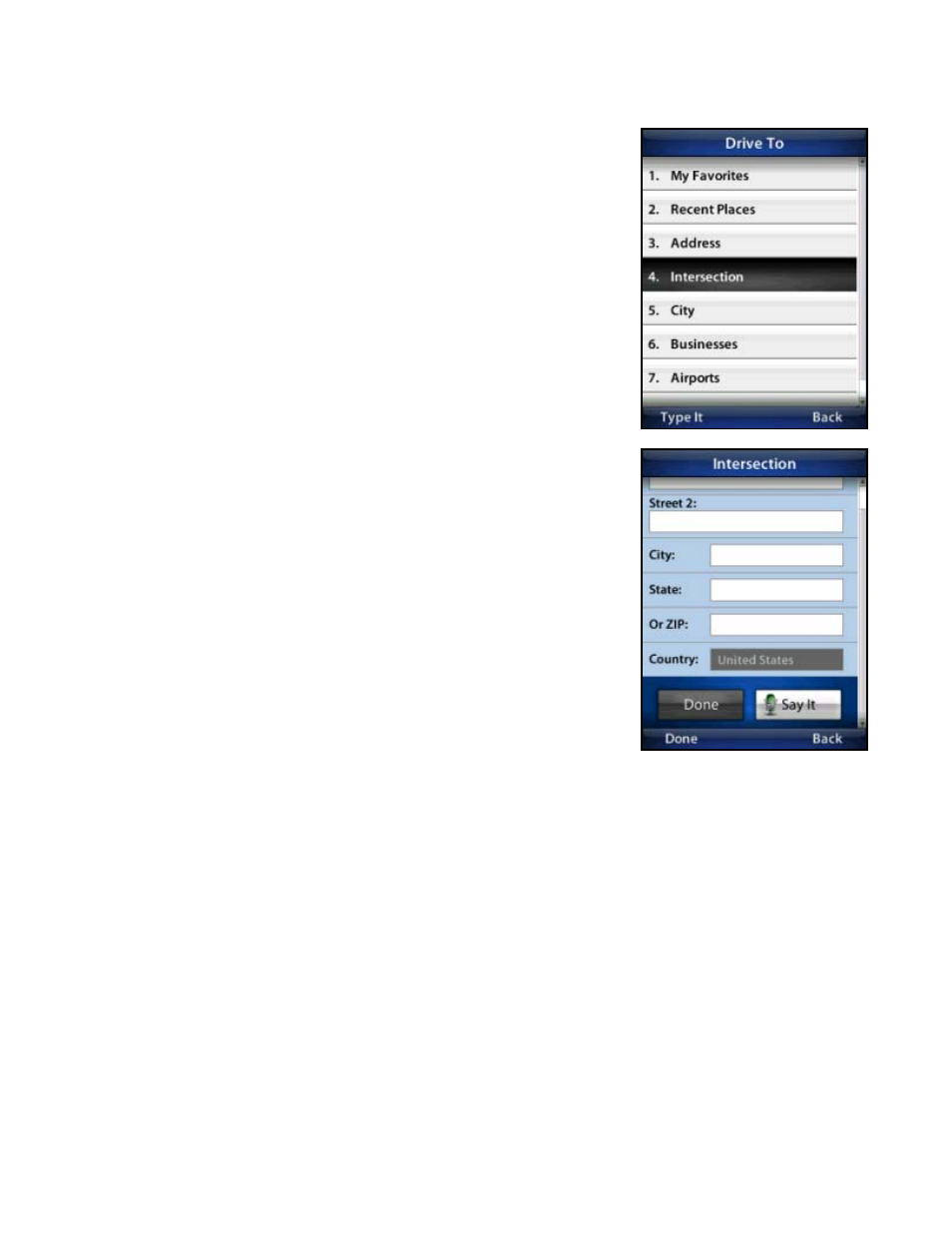 Intersection | Telenav for T-Mobile Supported Devices: v5.76 for J2ME devices User Manual | Page 20 / 71