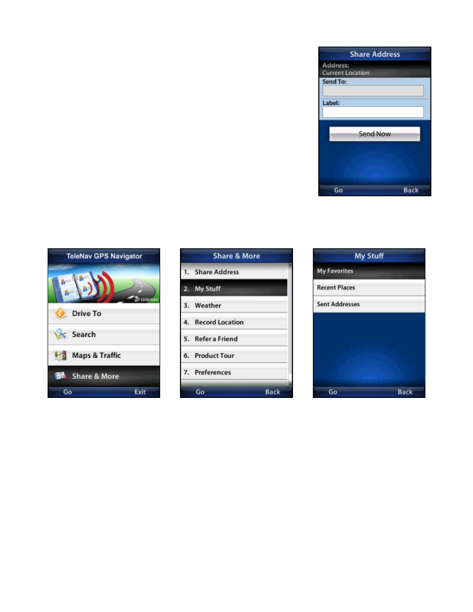 My stuff | Telenav for T-Mobile Supported Devices: v5.76 for J2ME devices User Manual | Page 46 / 71