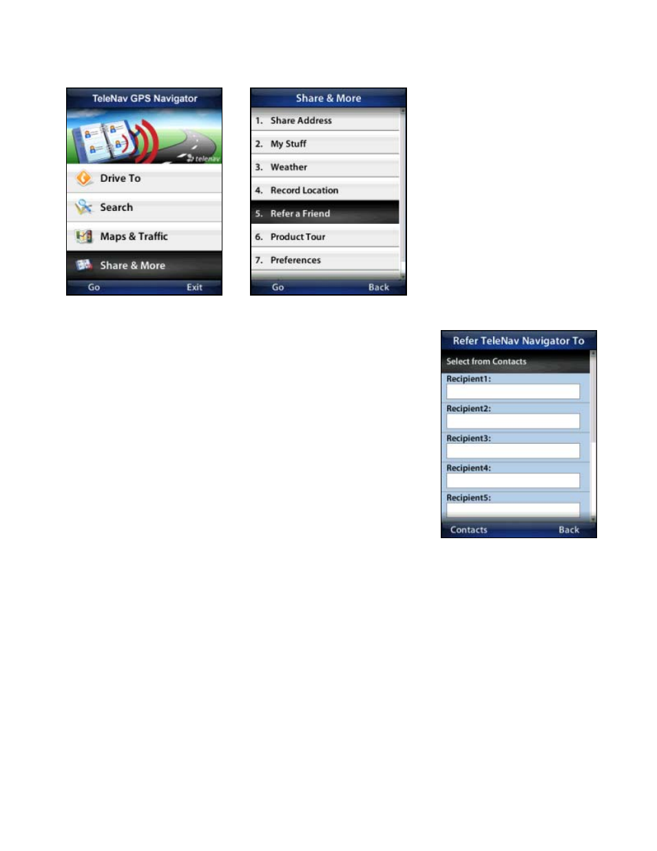 Refer a friend | Telenav for T-Mobile Supported Devices: v5.76 for J2ME devices User Manual | Page 59 / 71
