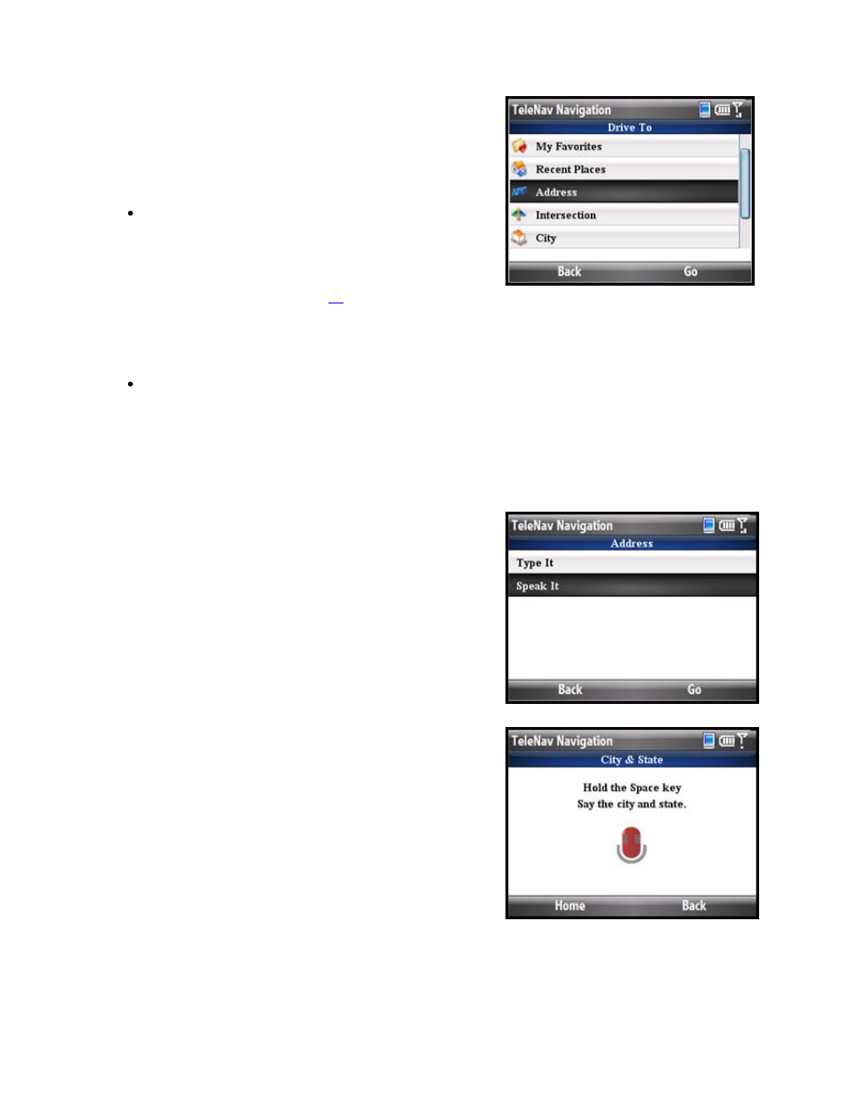 Address – speak it | Telenav for T-Mobile Supported Devices: v5.5 for Windows Mobile HTC devices User Manual | Page 21 / 64