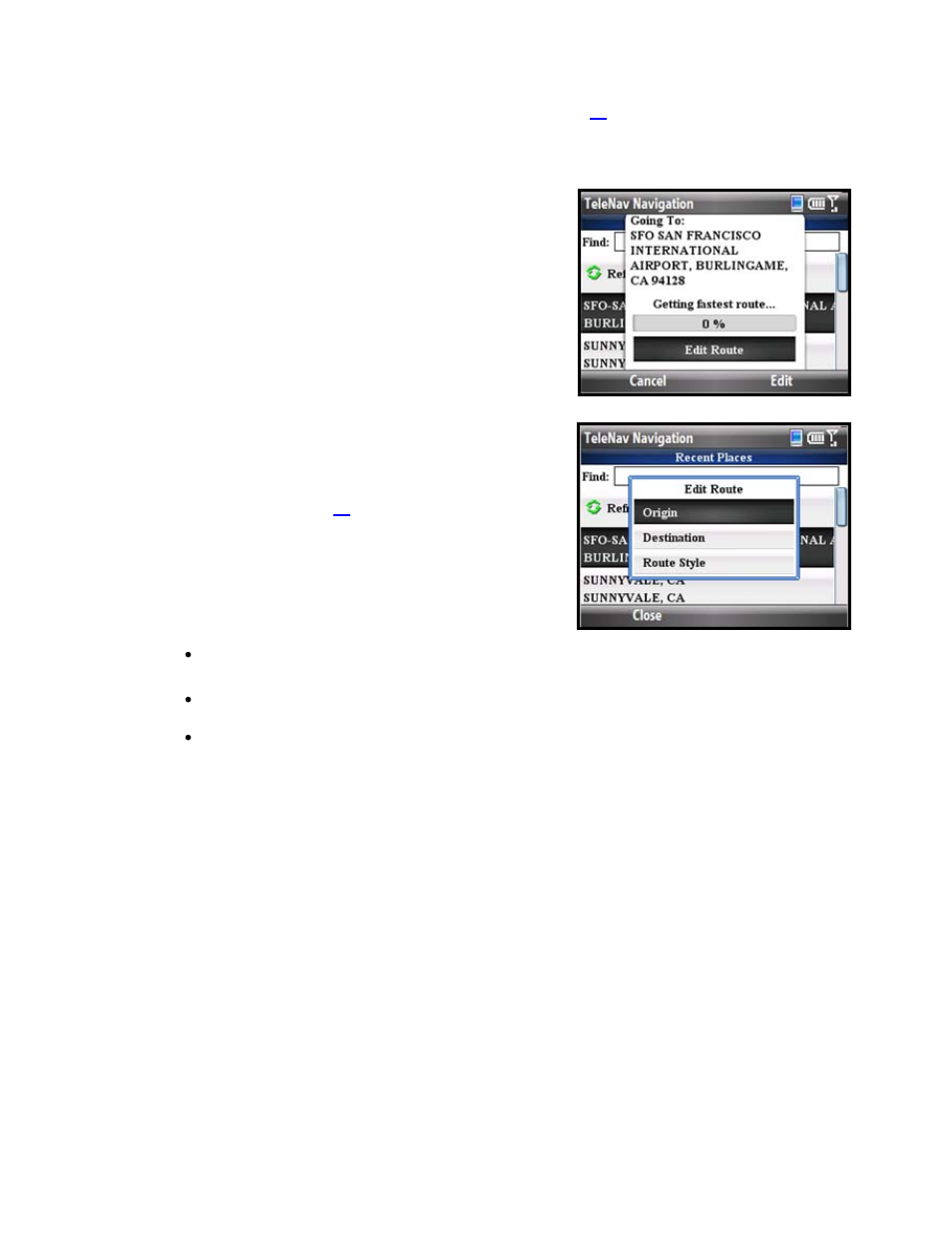 Initial driving directions | Telenav for T-Mobile Supported Devices: v5.5 for Windows Mobile HTC devices User Manual | Page 25 / 64