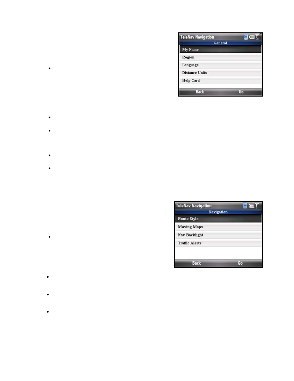 General, Navigation | Telenav for T-Mobile Supported Devices: v5.5 for Windows Mobile HTC devices User Manual | Page 55 / 64