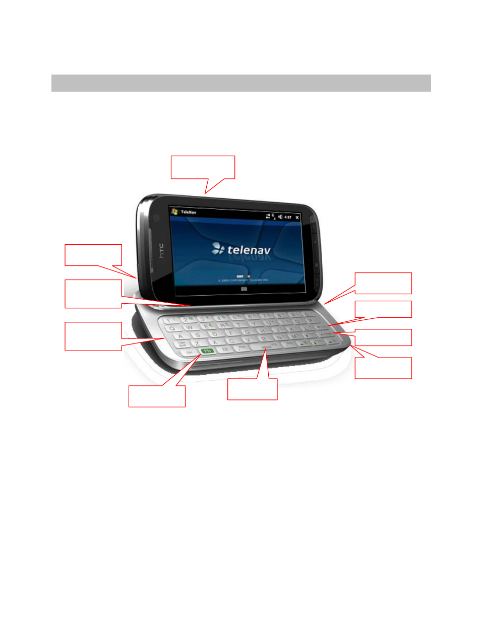 Device controls, Htc rhodium, Device controls htc rhodium | Telenav for T-Mobile Supported Devices: v5.5 for Windows Mobile HTC devices User Manual | Page 8 / 64