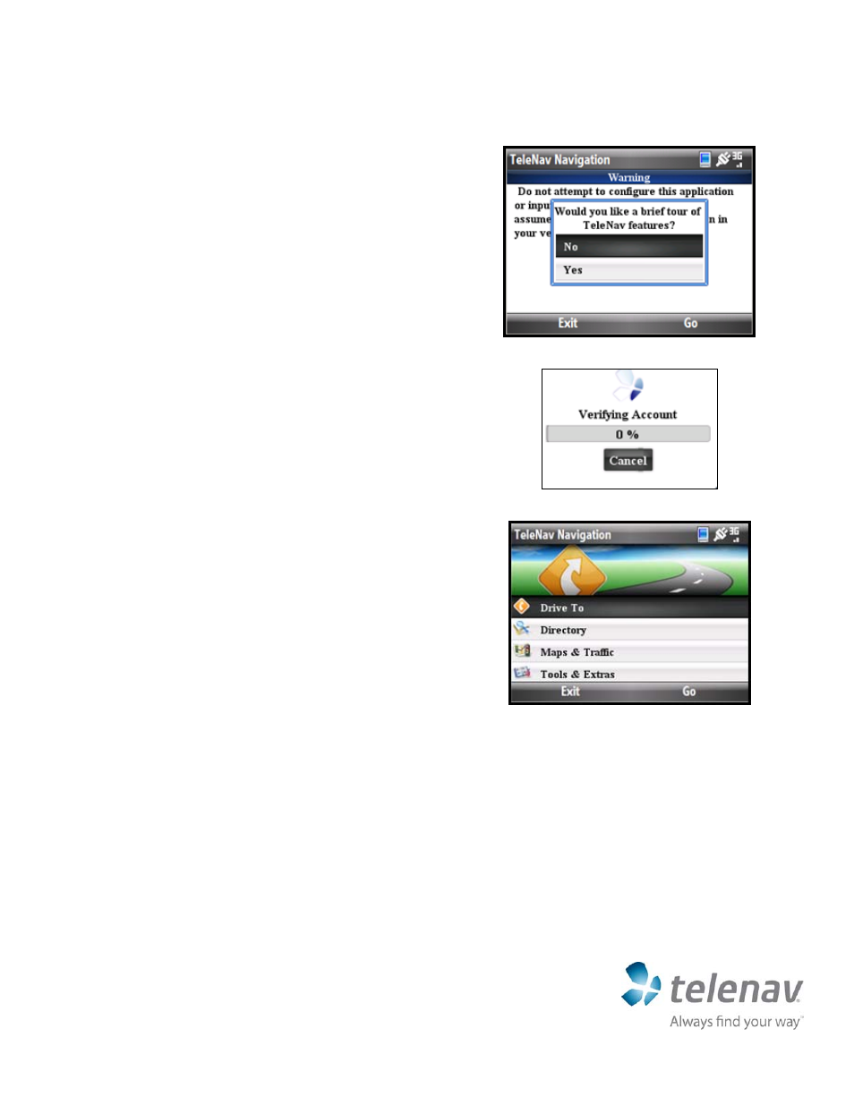 Telenav for T-Mobile Supported Devices: v5.5 for Windows Mobile smartphones User Manual | Page 3 / 3