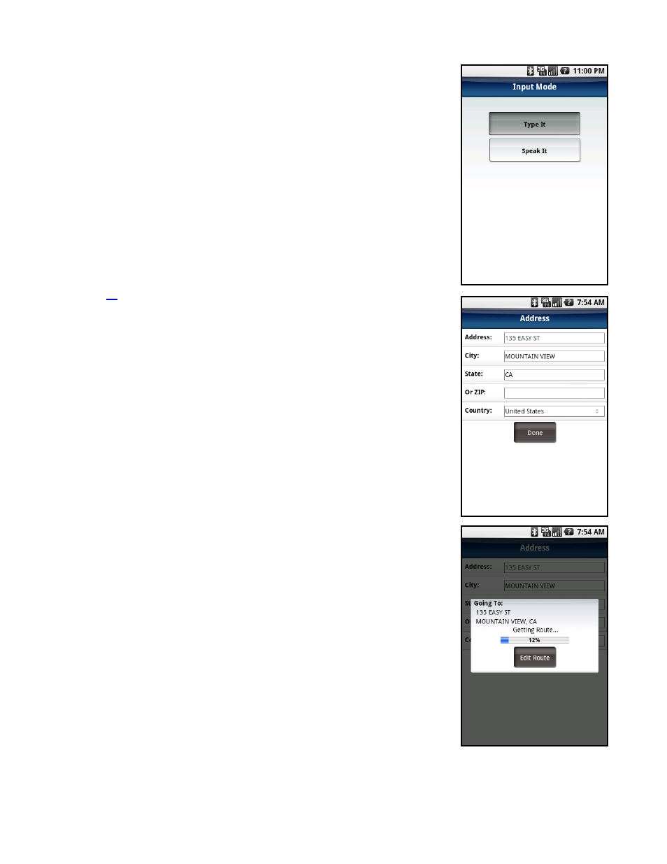 Address - typing in | Telenav for T-Mobile Supported Devices: v5.5 for Android devices User Manual | Page 21 / 71