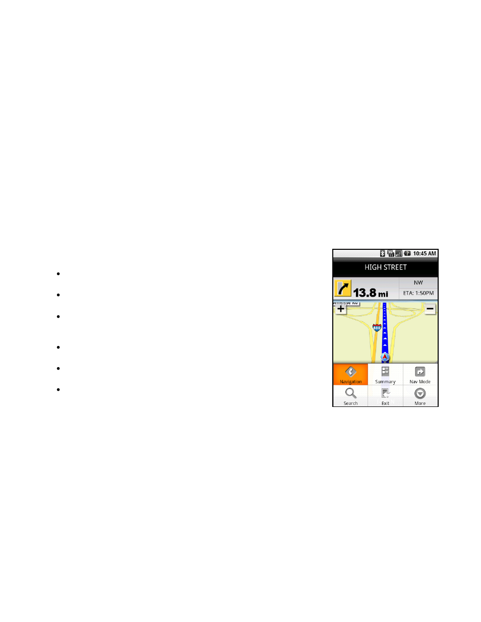 Miss a turn, Navigation options | Telenav for T-Mobile Supported Devices: v5.5 for Android devices User Manual | Page 29 / 71