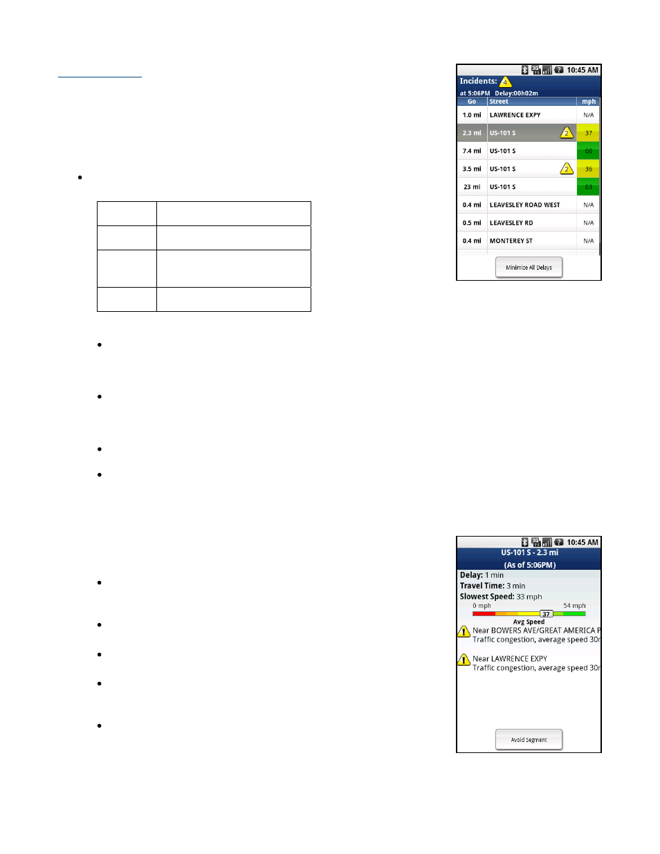 Traffic summary | Telenav for T-Mobile Supported Devices: v5.5 for Android devices User Manual | Page 32 / 71