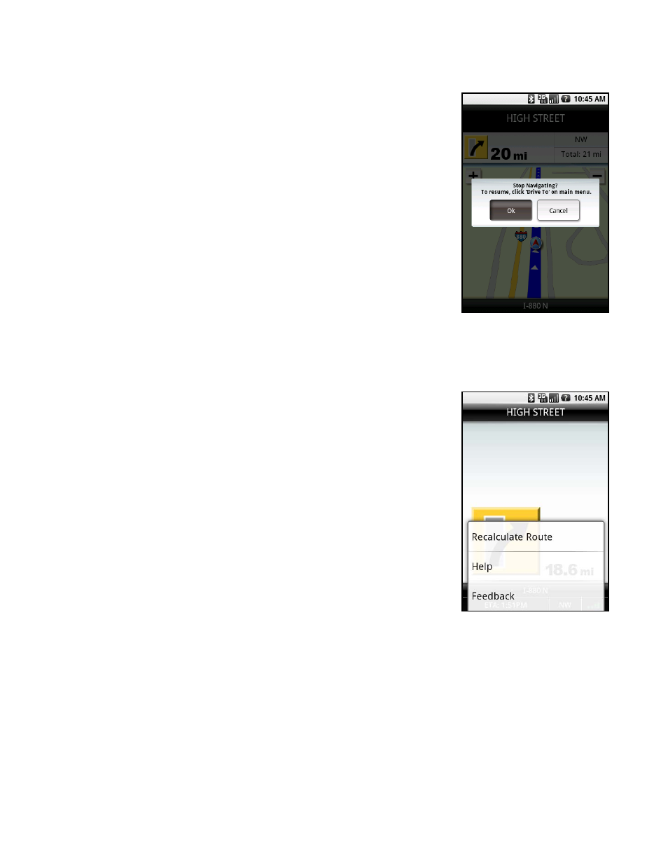 Exit, More | Telenav for T-Mobile Supported Devices: v5.5 for Android devices User Manual | Page 36 / 71