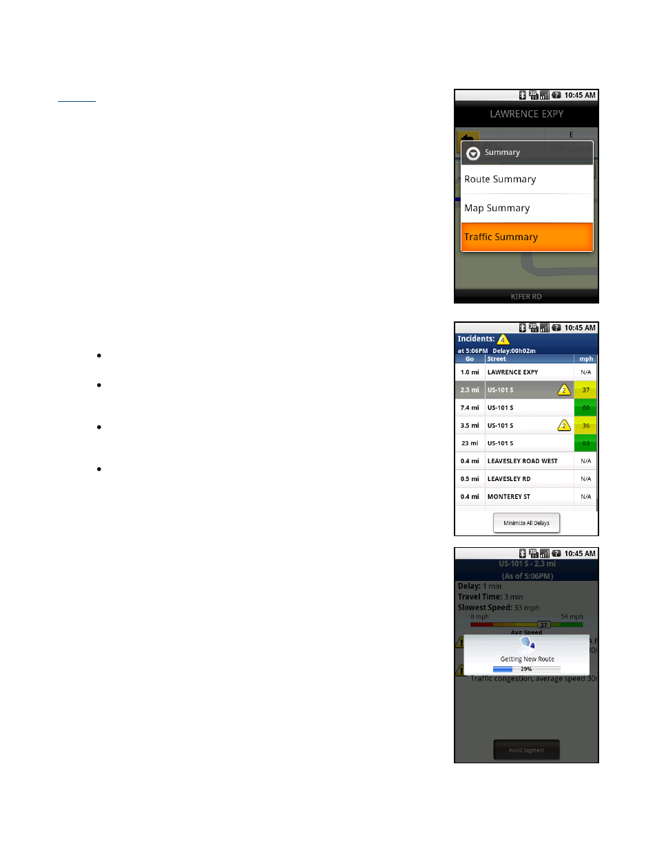 Re-routing options, Manual | Telenav for T-Mobile Supported Devices: v5.5 for Android devices User Manual | Page 39 / 71