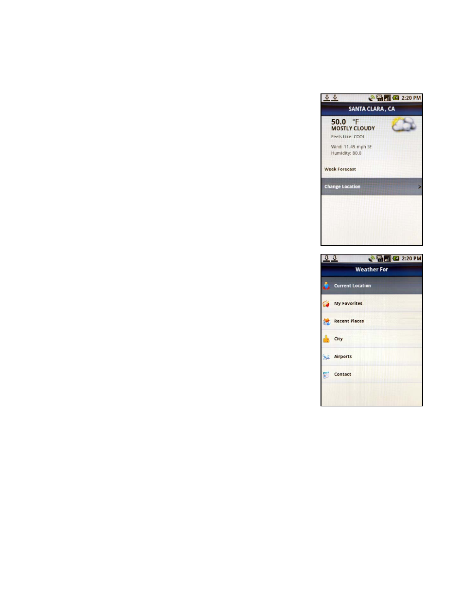 Weather | Telenav for T-Mobile Supported Devices: v5.5 for Android devices User Manual | Page 56 / 71