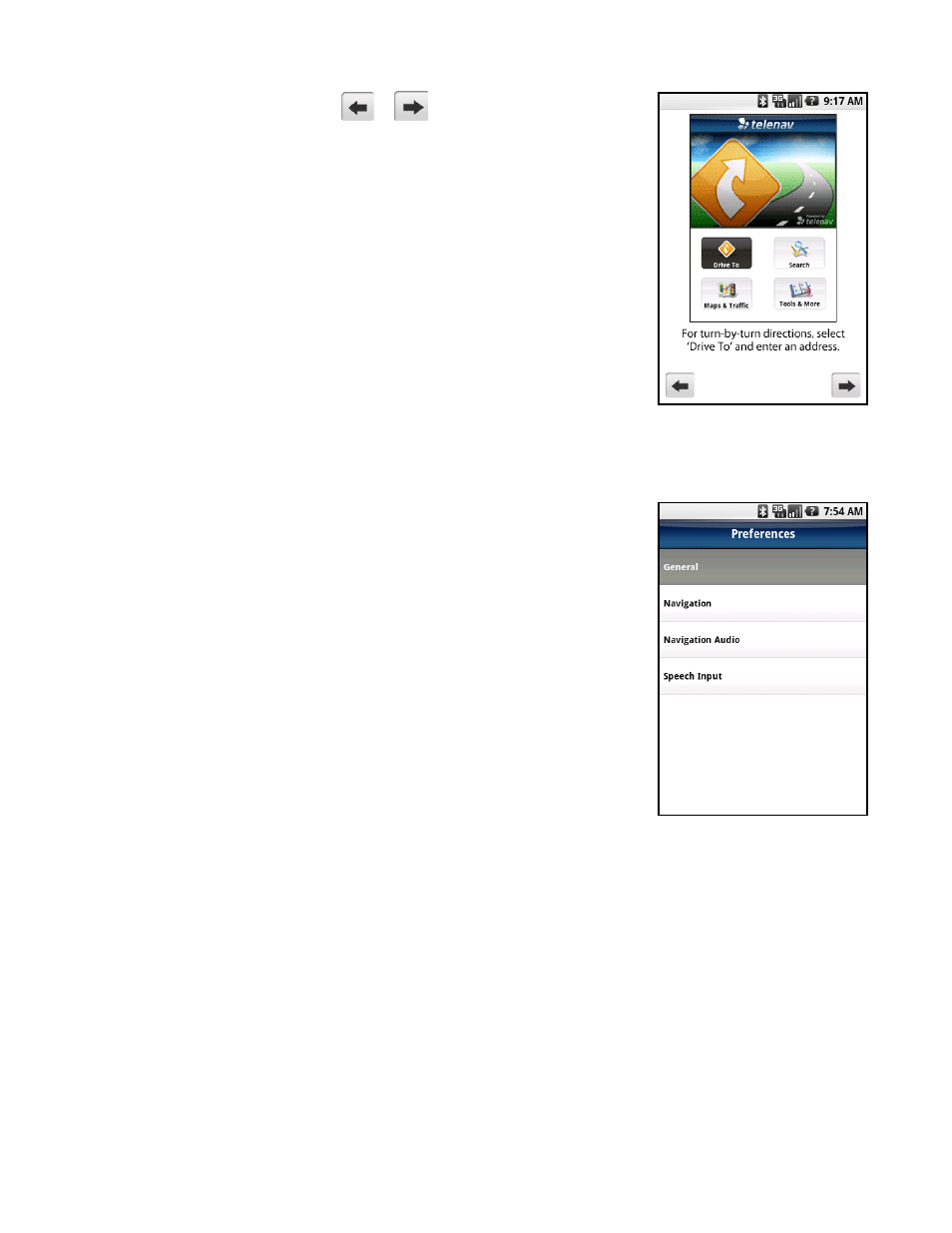 Preferences | Telenav for T-Mobile Supported Devices: v5.5 for Android devices User Manual | Page 59 / 71