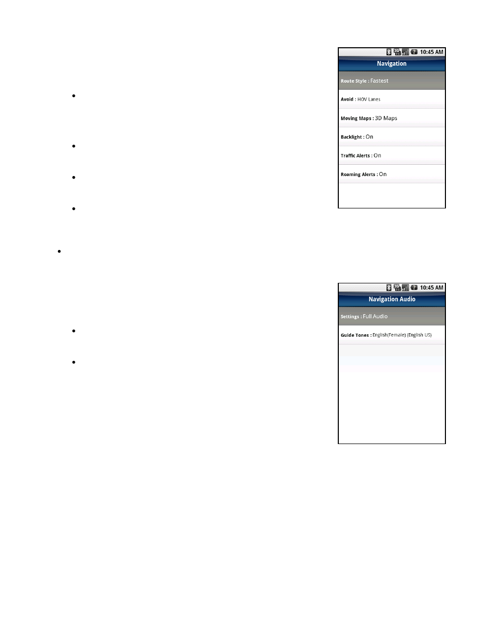 Navigation, Navigation audio | Telenav for T-Mobile Supported Devices: v5.5 for Android devices User Manual | Page 61 / 71