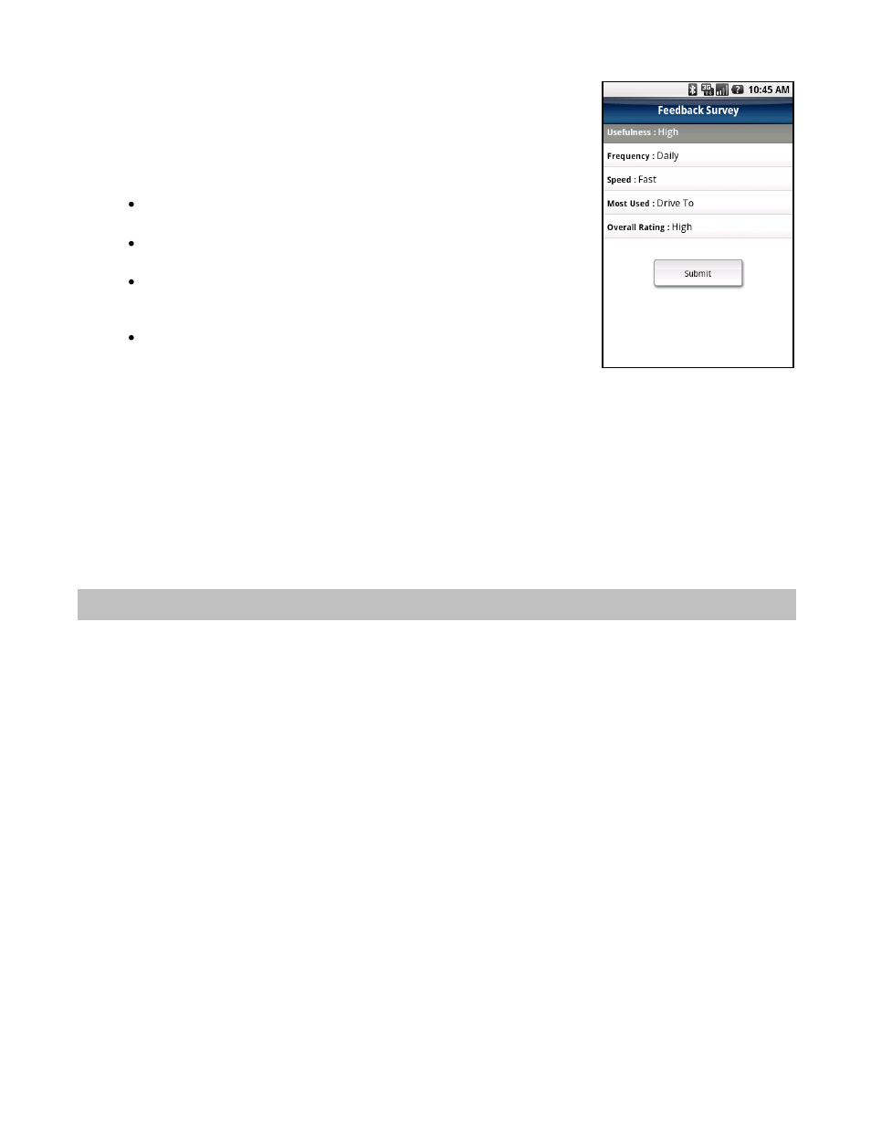 Feedback survey, Suspending telenav gps navigator, Making a phone call from telenav gps navigator | Taking an incoming call | Telenav for T-Mobile Supported Devices: v5.5 for Android devices User Manual | Page 64 / 71