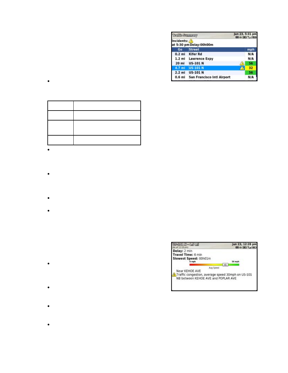 Traffic summary | Telenav for T-Mobile Supported Devices: v5.5 for T-Mobile Sidekick LX User Manual | Page 28 / 57