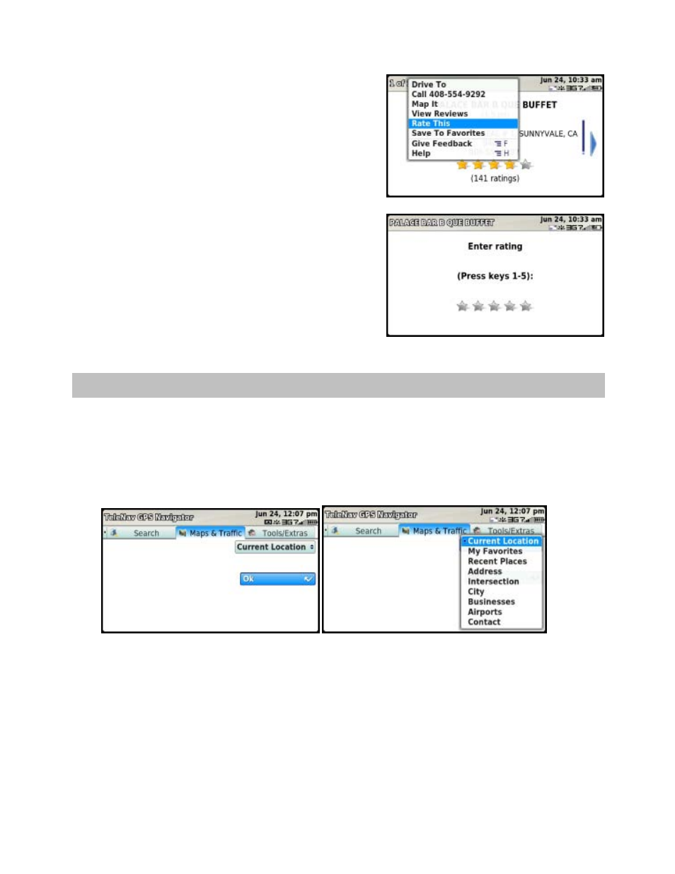 Maps & traffic tab | Telenav for T-Mobile Supported Devices: v5.5 for T-Mobile Sidekick LX User Manual | Page 39 / 57