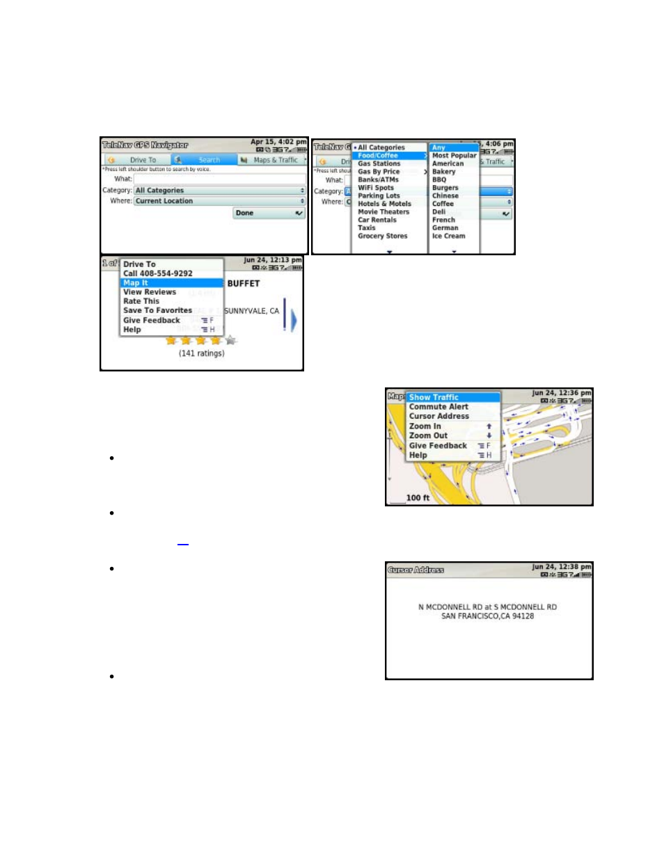 Map menu options | Telenav for T-Mobile Supported Devices: v5.5 for T-Mobile Sidekick LX User Manual | Page 40 / 57