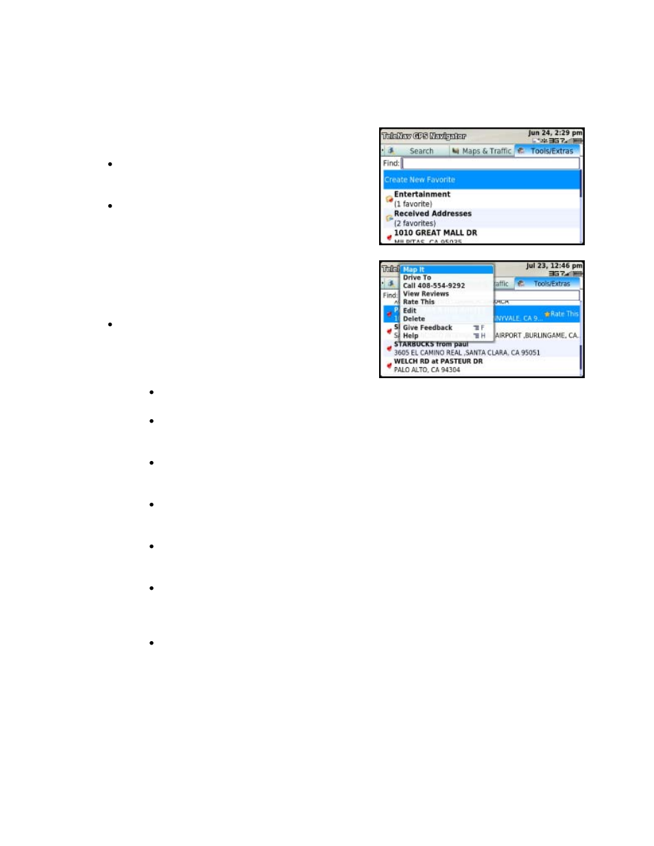 My favorites | Telenav for T-Mobile Supported Devices: v5.5 for T-Mobile Sidekick LX User Manual | Page 42 / 57