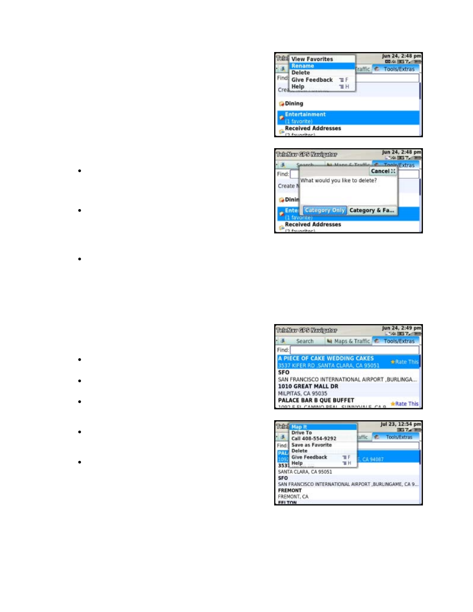 Recent places | Telenav for T-Mobile Supported Devices: v5.5 for T-Mobile Sidekick LX User Manual | Page 44 / 57
