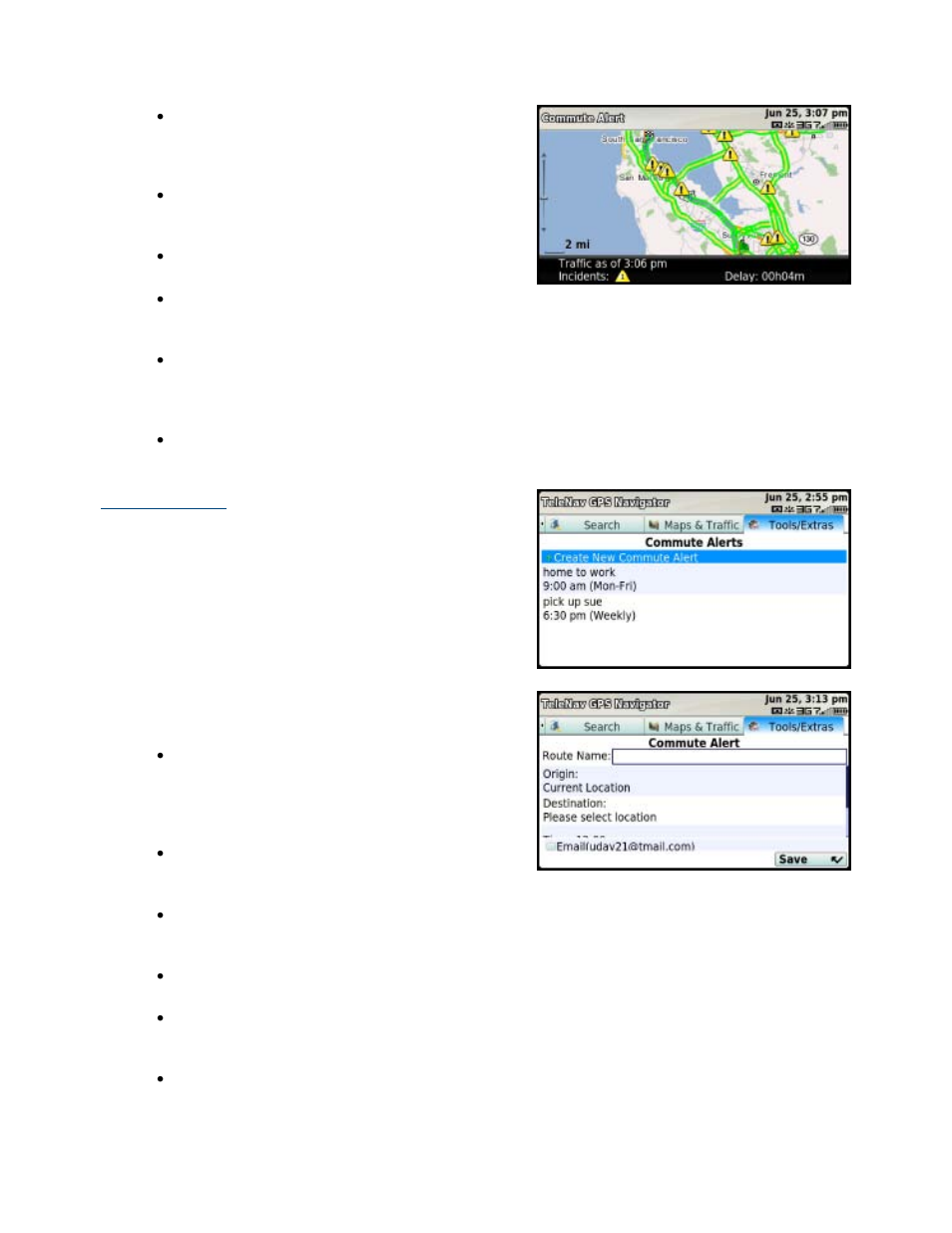 Create new alert | Telenav for T-Mobile Supported Devices: v5.5 for T-Mobile Sidekick LX User Manual | Page 46 / 57
