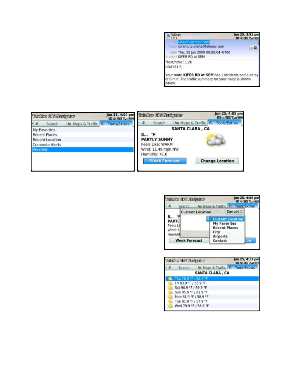 Weather | Telenav for T-Mobile Supported Devices: v5.5 for T-Mobile Sidekick LX User Manual | Page 47 / 57