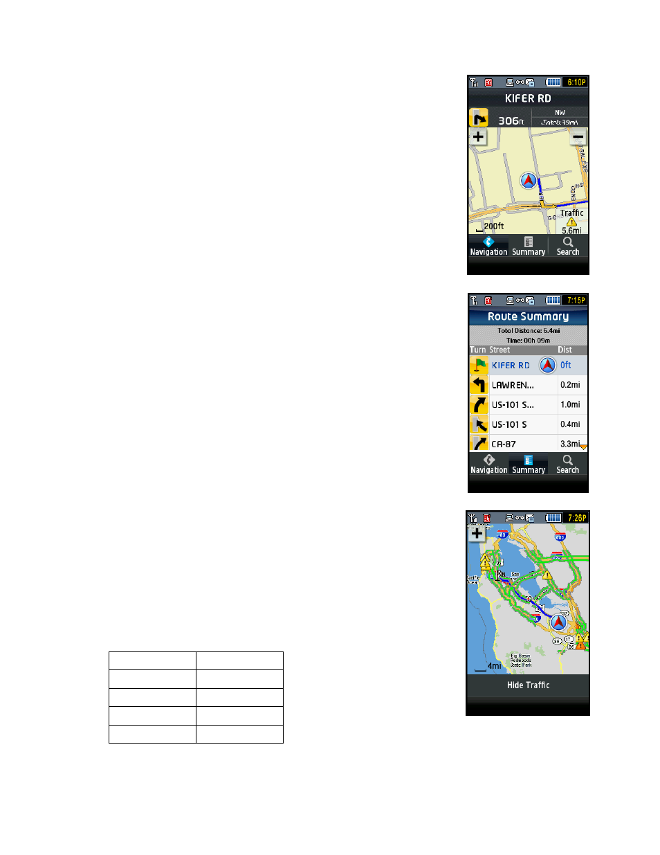 2d map, Route summary, Map summary | Telenav for T-Mobile Supported Devices: v5.2 for J2ME touch screen devices User Manual | Page 31 / 70