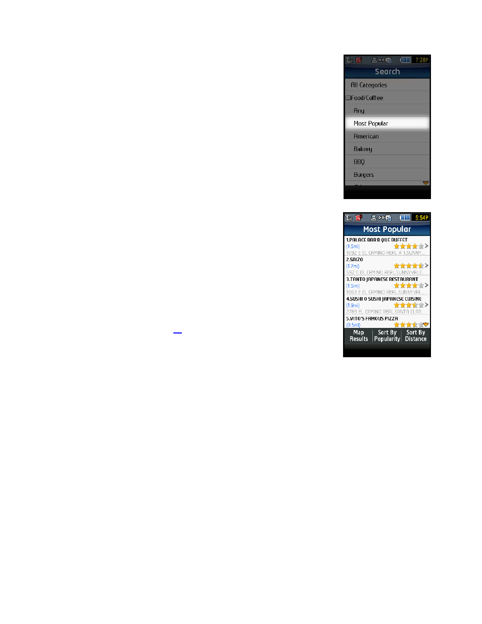 Most popular category | Telenav for T-Mobile Supported Devices: v5.2 for J2ME touch screen devices User Manual | Page 40 / 70