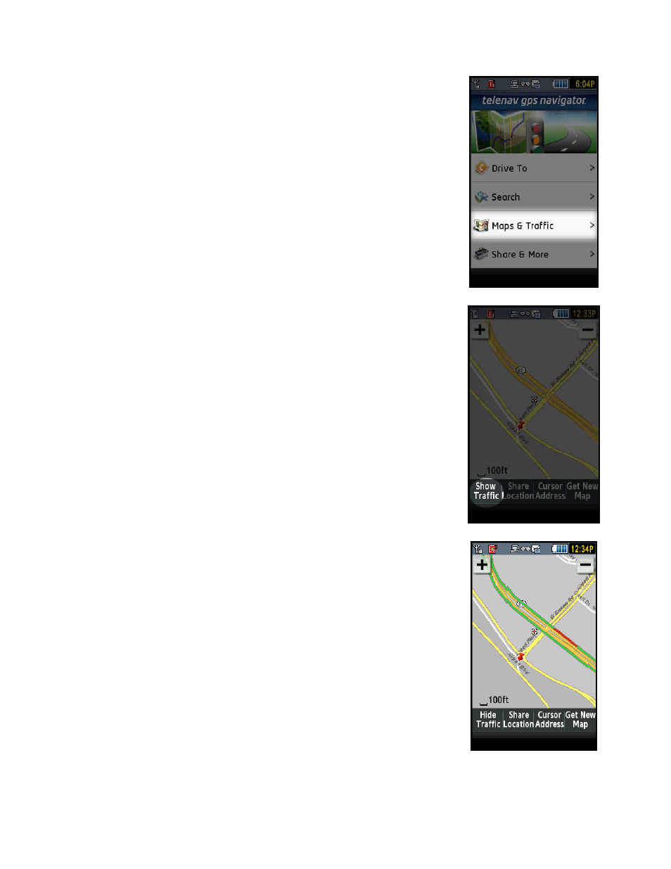 Check traffic | Telenav for T-Mobile Supported Devices: v5.2 for J2ME touch screen devices User Manual | Page 49 / 70