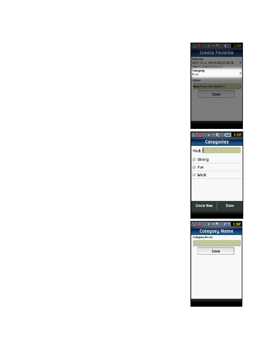Add to category, Create new category | Telenav for T-Mobile Supported Devices: v5.2 for J2ME touch screen devices User Manual | Page 53 / 70