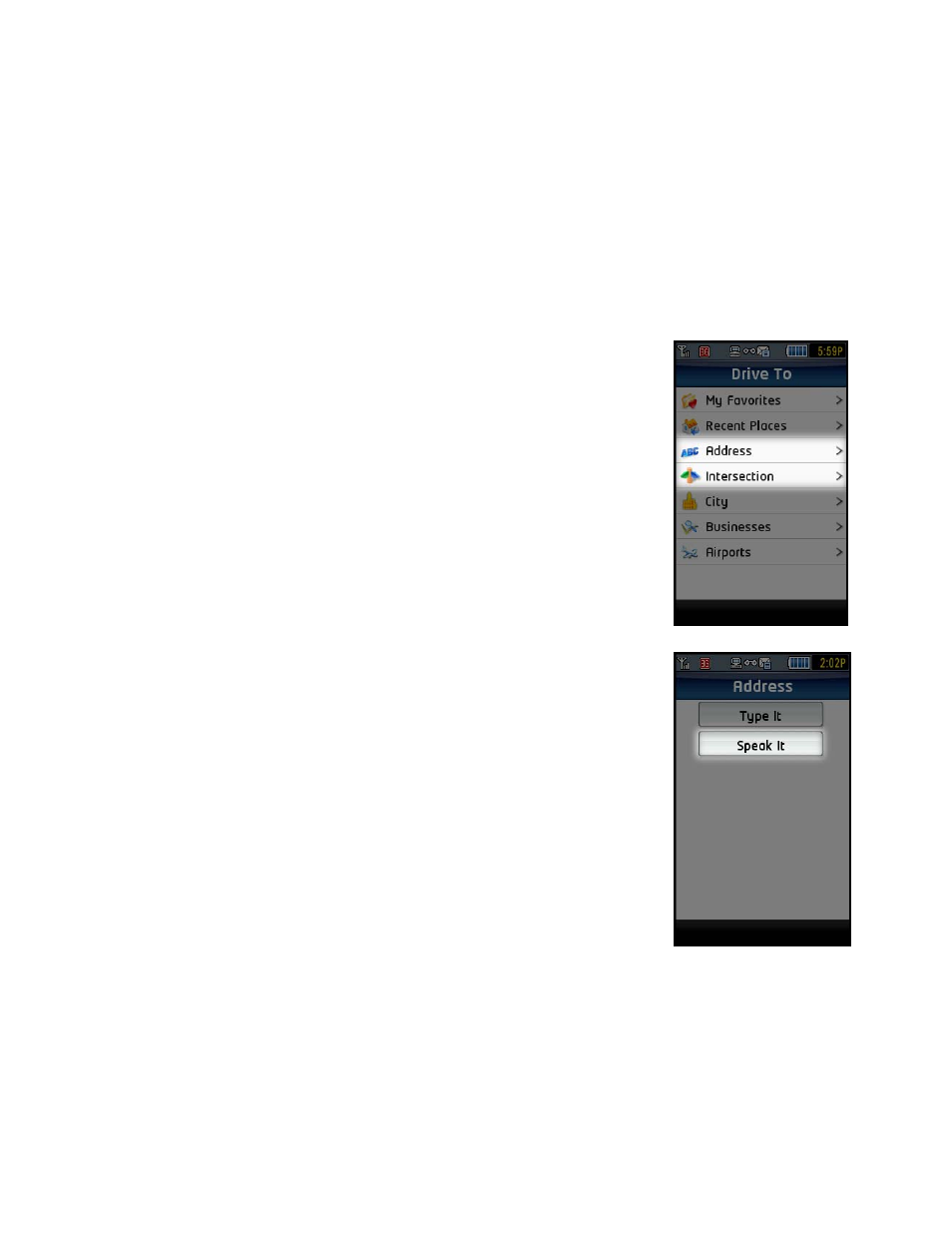 Address – speak it | Telenav for T-Mobile Supported Devices: v5.2 for Samsung T929 User Manual | Page 20 / 69