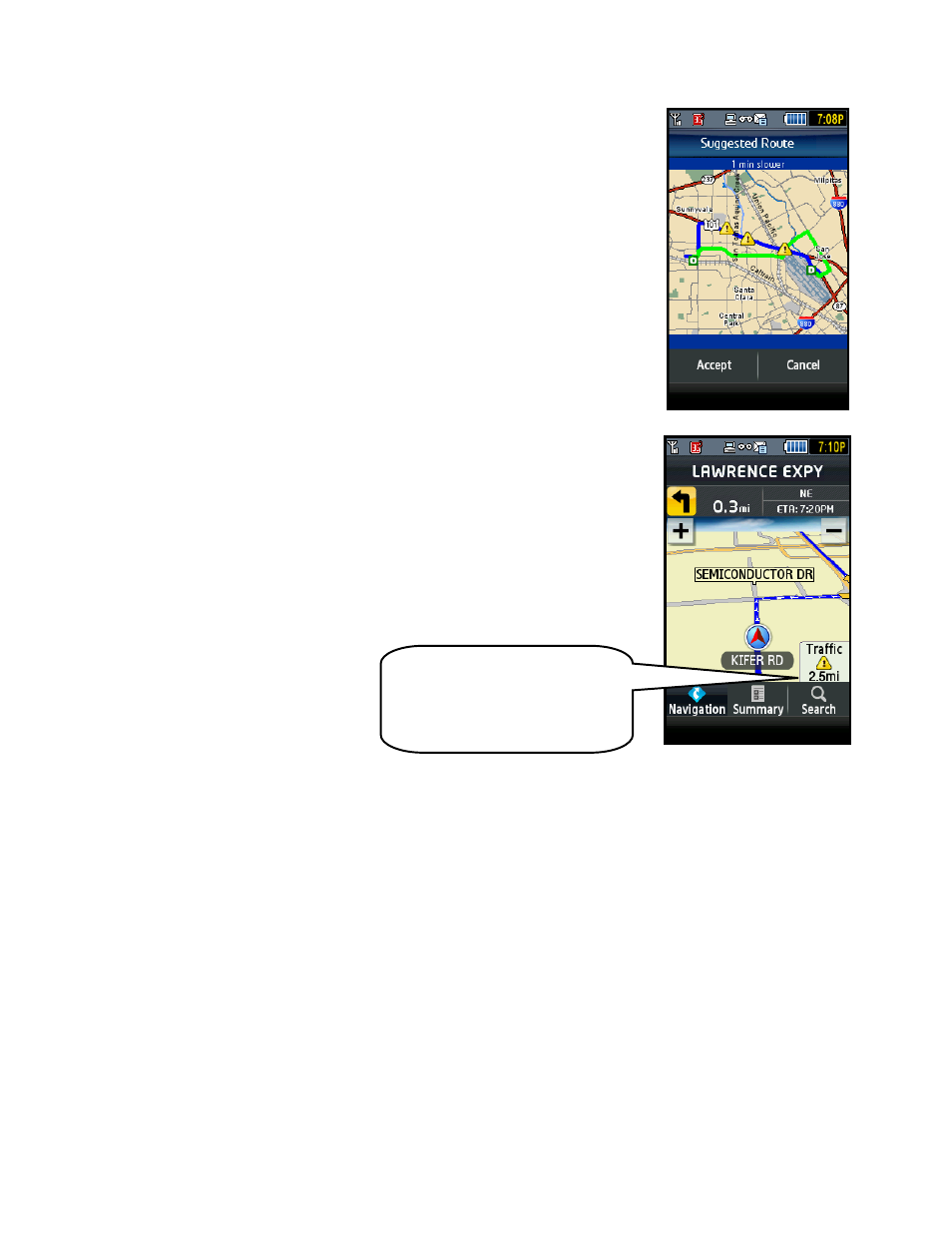 Avoid ahead (audio detour) | Telenav for T-Mobile Supported Devices: v5.2 for Samsung T929 User Manual | Page 35 / 69