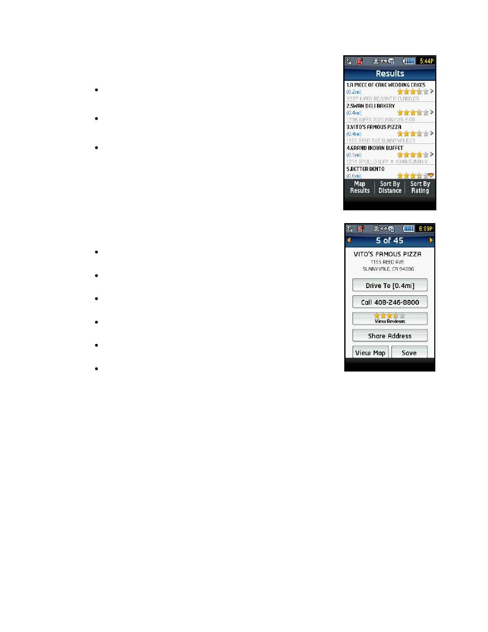 Map results | Telenav for T-Mobile Supported Devices: v5.2 for Samsung T929 User Manual | Page 37 / 69