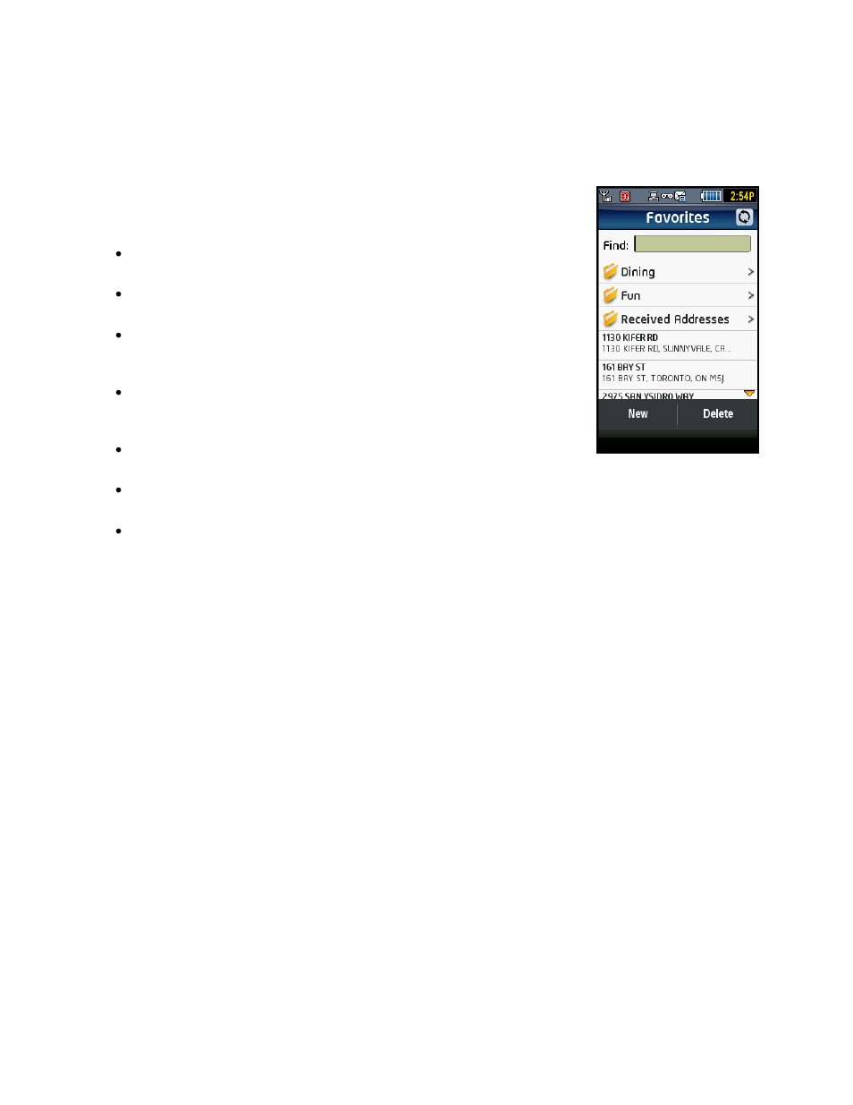 My favorites | Telenav for T-Mobile Supported Devices: v5.2 for Samsung T929 User Manual | Page 53 / 69