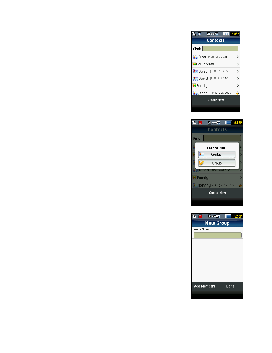 Create a new contact | Telenav for T-Mobile Supported Devices: v5.2 for Samsung T929 User Manual | Page 56 / 69