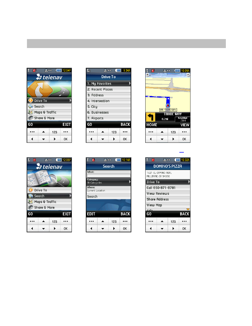 Get driving directions (drive to menu) | Telenav for T-Mobile Supported Devices: v5.2 for Samsung T919 Users Guide User Manual | Page 16 / 60