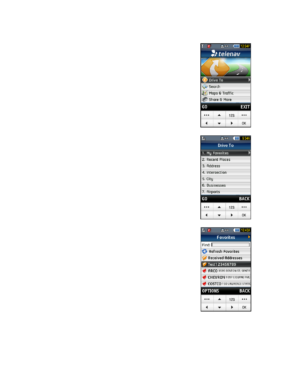 My favorites | Telenav for T-Mobile Supported Devices: v5.2 for Samsung T919 Users Guide User Manual | Page 17 / 60