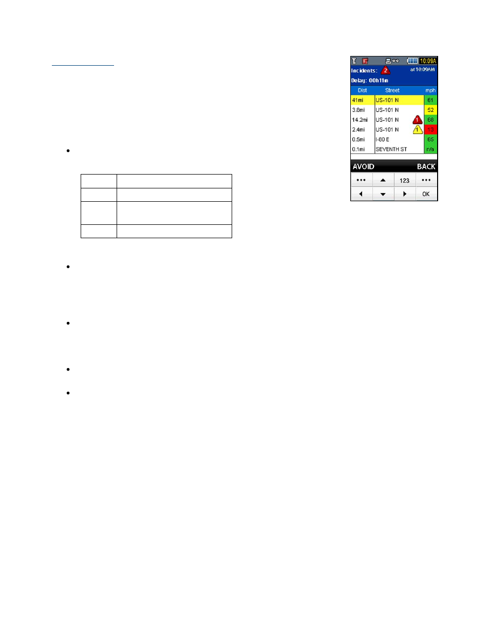 Traffic summary | Telenav for T-Mobile Supported Devices: v5.2 for Samsung T919 Users Guide User Manual | Page 35 / 60