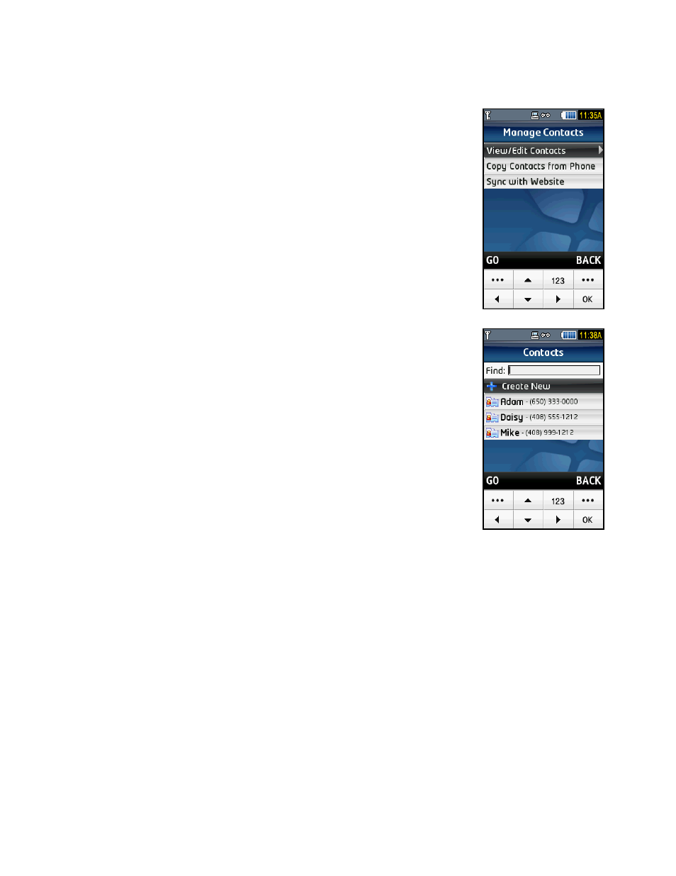 Manage contacts | Telenav for T-Mobile Supported Devices: v5.2 for Samsung T919 Users Guide User Manual | Page 49 / 60