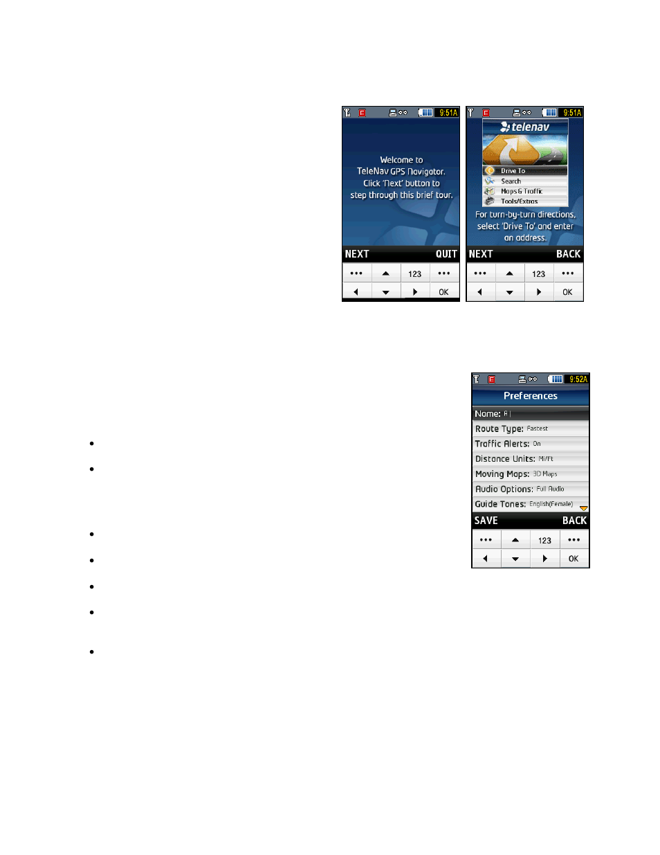 Product tour, Preferences | Telenav for T-Mobile Supported Devices: v5.2 for Samsung T919 Users Guide User Manual | Page 51 / 60