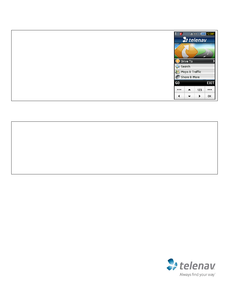 Day trial and subscription service, Quick-start guide for t-mobile samsung t919 | Telenav for T-Mobile Supported Devices: v5.2 for Samsung T919 Quick Start Guide User Manual | Page 4 / 4