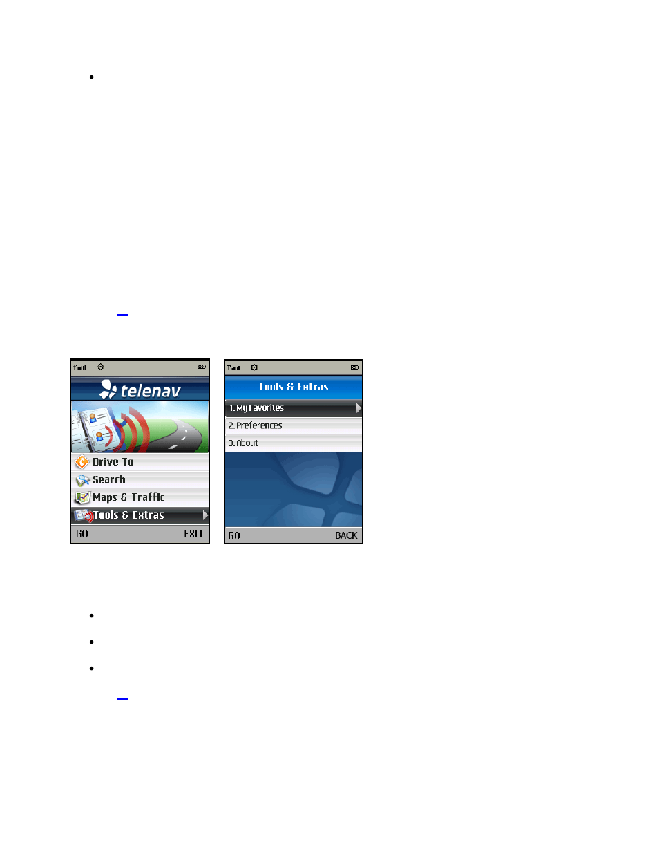 Tools & extras menu | Telenav for T-Mobile Supported Devices: v5.2 for J2ME; Sony-Ericsson TM506 Users Guide User Manual | Page 15 / 58