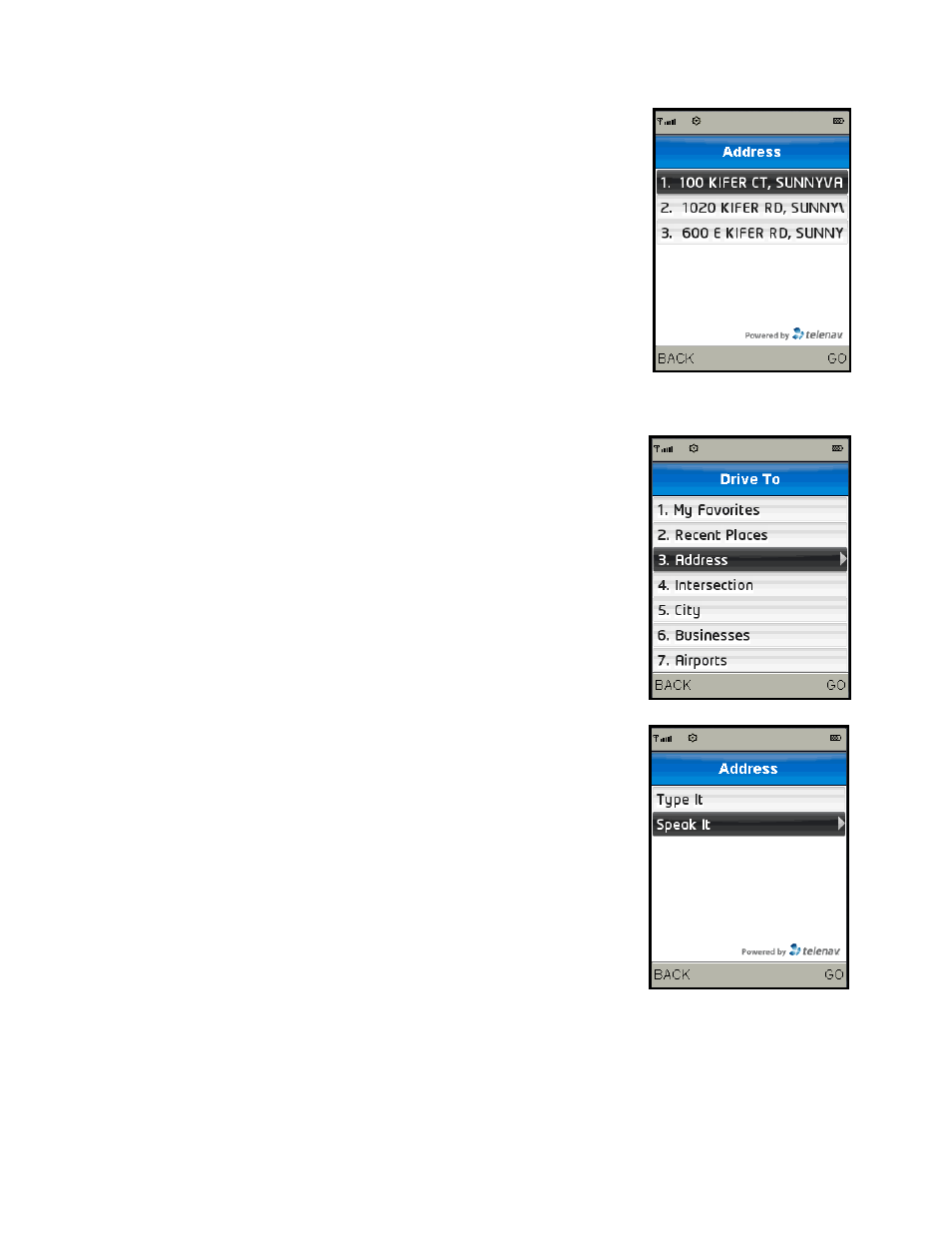 Address – speak it | Telenav for T-Mobile Supported Devices: v5.2 for J2ME; Sony-Ericsson TM506 Users Guide User Manual | Page 21 / 58