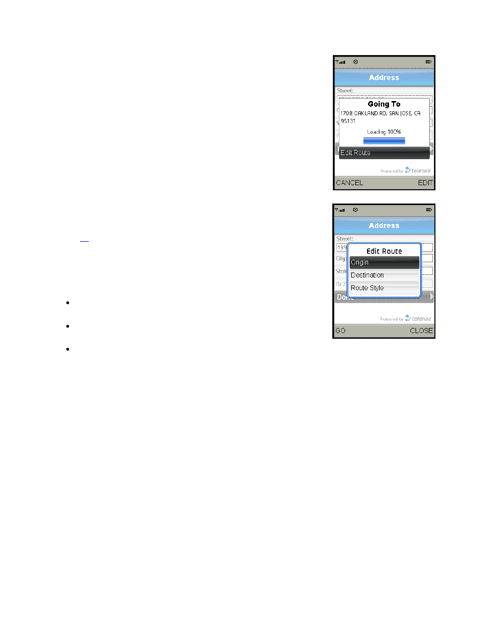 Initial driving directions | Telenav for T-Mobile Supported Devices: v5.2 for J2ME; Sony-Ericsson TM506 Users Guide User Manual | Page 26 / 58