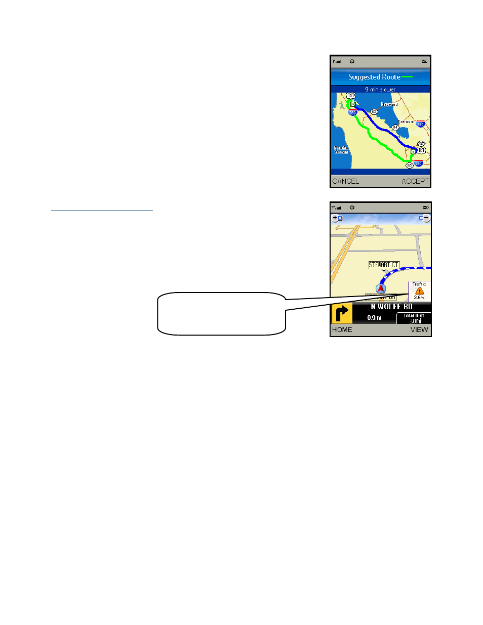 Avoid ahead (audio detour) | Telenav for T-Mobile Supported Devices: v5.2 for J2ME; Sony-Ericsson TM506 Users Guide User Manual | Page 37 / 58